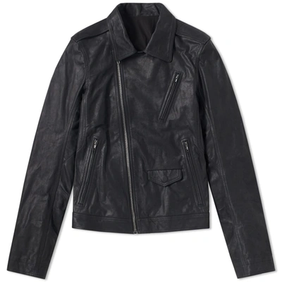 Rick Owens Stooges Leather Biker Jacket In Black