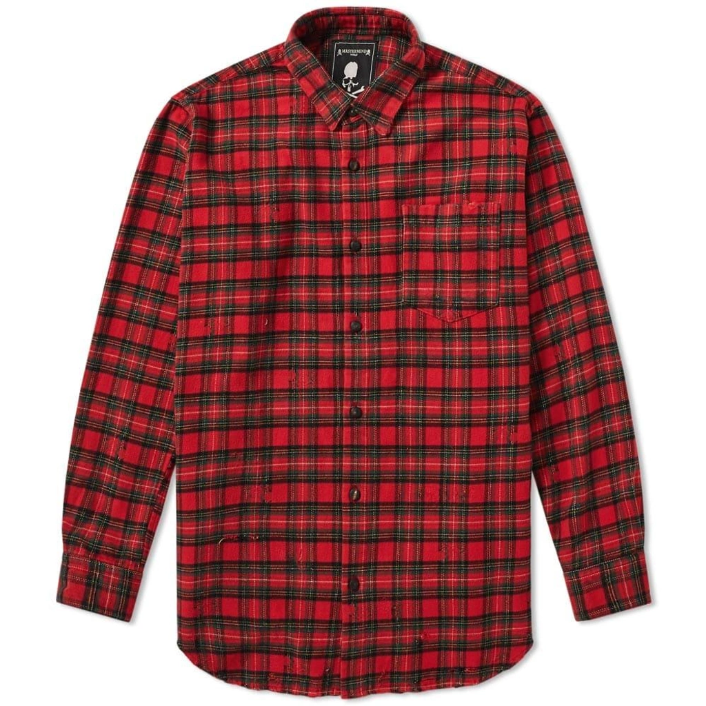 Mastermind Japan Mastermind World Damaged Skull Check Flannel