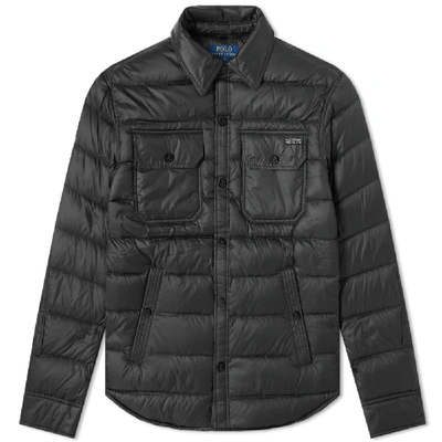 Polo Ralph Lauren Quilted Shirt Jacket In Black
