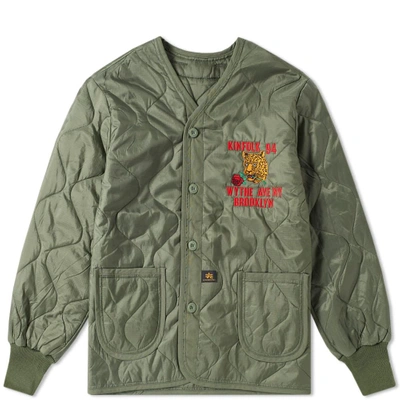 Kinfolk X Alpha Industries Embroidered Liner Jacket In Green