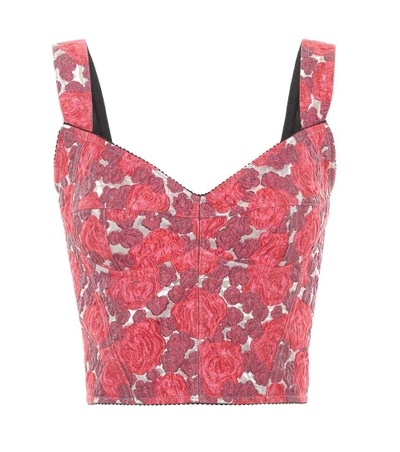 Dolce & Gabbana Printed Crop Top In Red