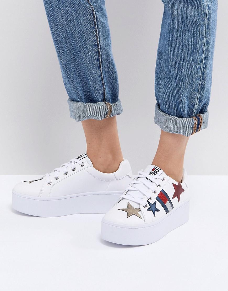 tommy jeans flag logo flatform sneaker