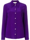 Gucci Pintucked Silk Crepe De Chine Shirt In Violet Indigo