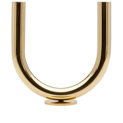 Minimalux Brass U Candle Holder In Gold