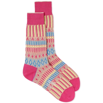 Ayame Socks Basket Lunch Multi Sock In Pink
