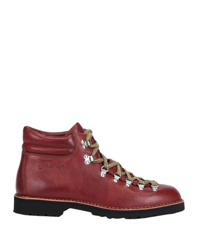 Fracap Ankle Boots In Brick Red
