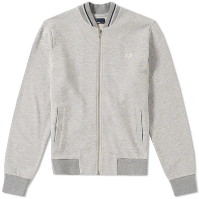 Fred Perry Bomber Neck Sweat In Grey