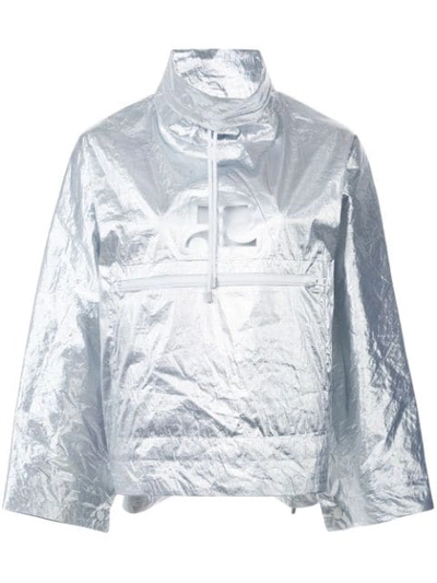 Courrèges Snapped Sleeves Rain Jacket In Metallic