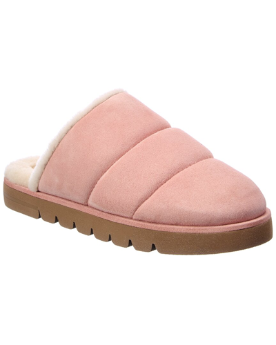 Stuart Weitzman Polar Cozy Lug Suede Mule In Pink