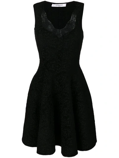 Givenchy Lace Trim Flared Dress In Black