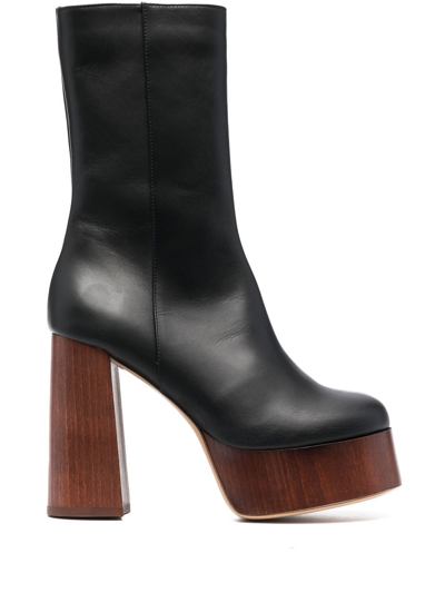 Gia Borghini Mid-calf Boots With 120mm Rosie Platform In Black