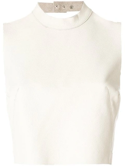 Manokhi Cropped Backless Tank In White