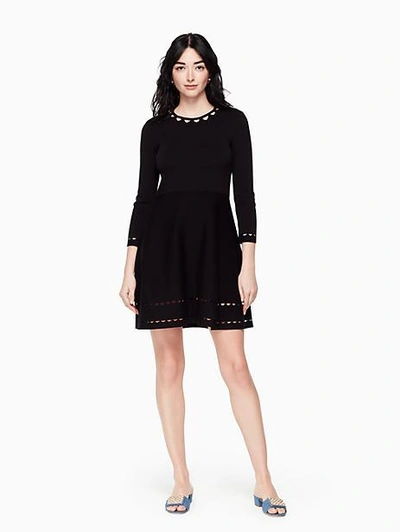 Kate Spade Fit And Flare Sweater Dress In Black