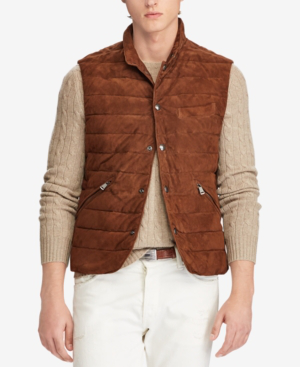 mens suede vest ralph lauren