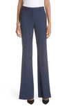 Theory Demitria High-rise Flared Stretch-wool Trousers In Sea Blue