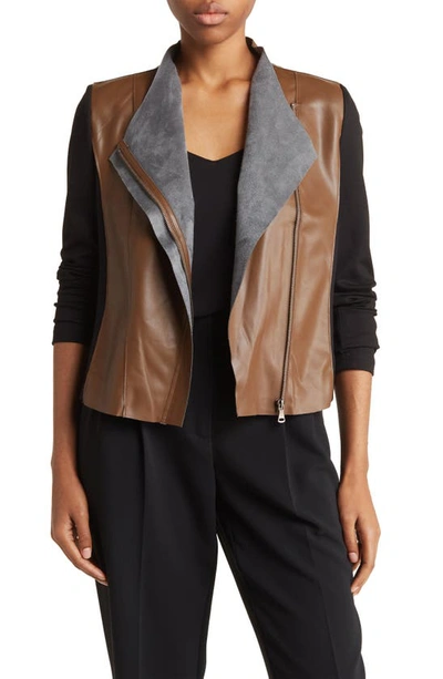Patrizia Luca Asymmetrical Zip Jacket In Brown