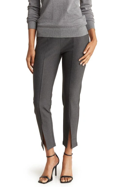 Patrizia Luca Slit Front Ankle Pants In Charcoal