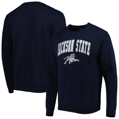 Colosseum Navy Jackson State Tigers Arch Over Logo Pullover Sweatshirt