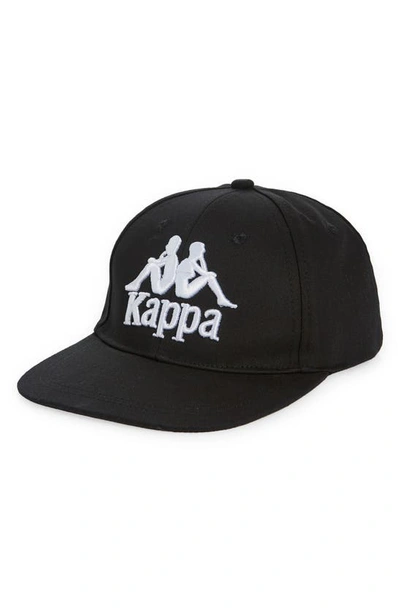 Kappa Authentic Bzadem Cotton Twill Baseball Cap In Black Smoke-white Bright