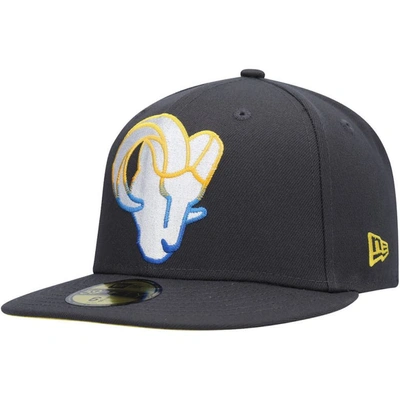 New Era Graphite Los Angeles Rams Color Dim 59fifty Snapback Hat