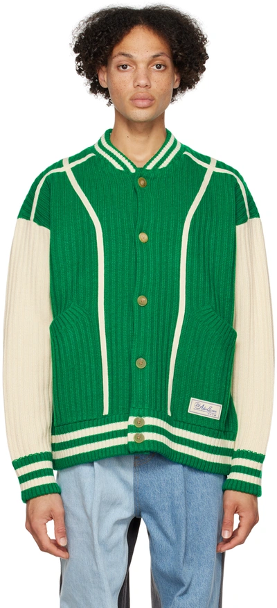Ader Error Green Tomb Bomber Jacket In Check