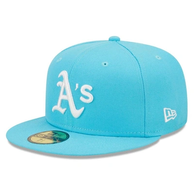 New Era Blue Oakland Athletics Vice Highlighter Logo 59fifty Fitted Hat