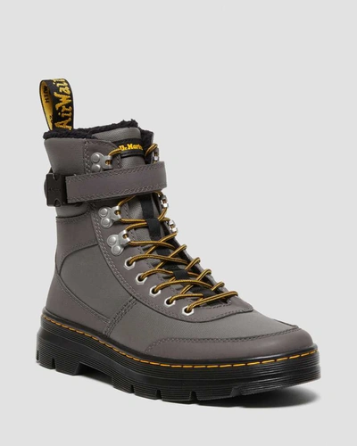 Dr. Martens Combs Tech Faux Fur-lined Casual Boots In Gunmetal