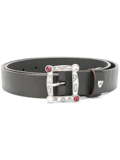 Htc Hollywood Trading Company Embellished Buckle Belt In Black