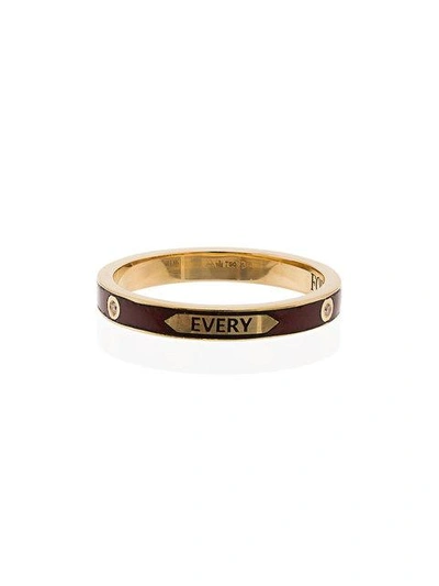 Foundrae With Every Breath Thin Band Ring In Metallic