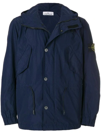 Stone Island Micro Reps Hooded Parka Jacket In Blue