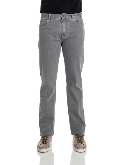 Canali Cotton Jeans  In Gray