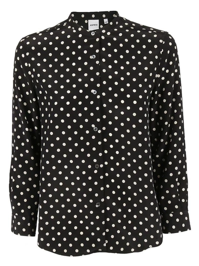 Aspesi Polka Dot Shirt In Black