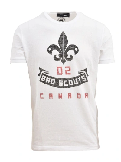 Dsquared2 2 Bro Scouts Crest Print T-shirt In White