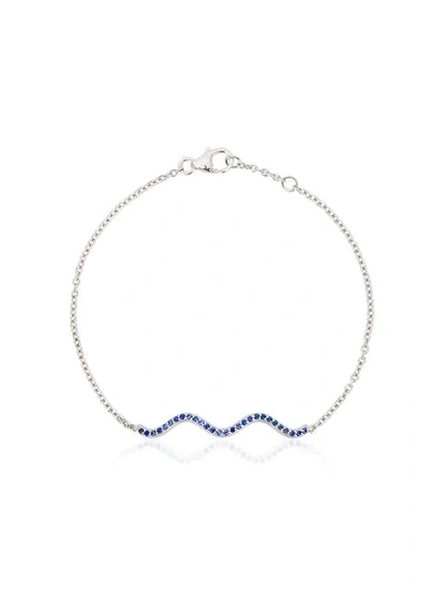 Sabine Getty Chained Sapphire And Gold Wave Bracelet - Metallic