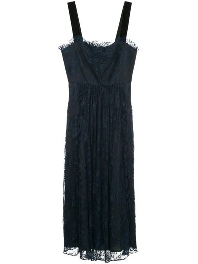 Alexa Chung Embroidered Lace Midi Dress