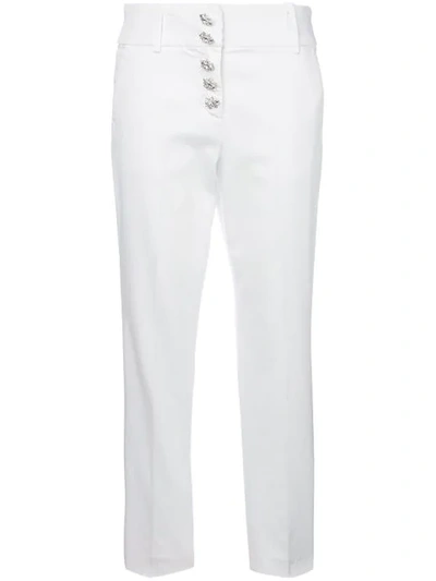 Dondup Cropped Trousers In White