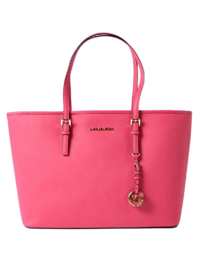 Michael Kors Medium Jet Set Travel Tote In Ultra Pink