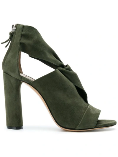 Casadei Cut Out Detail Sandals In Green