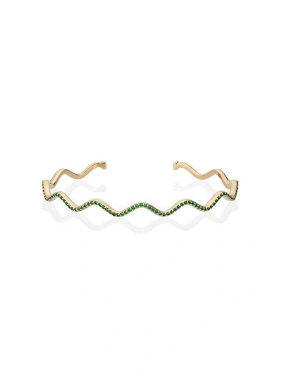 Sabine Getty Tsavorite Wave Bracelet - Metallic