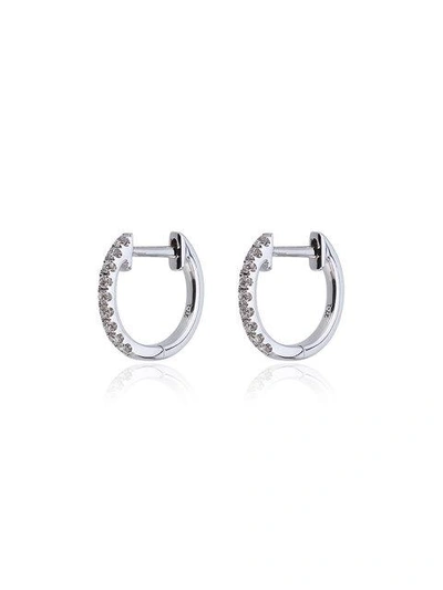 Rosa De La Cruz White Gold Diamond Hoops