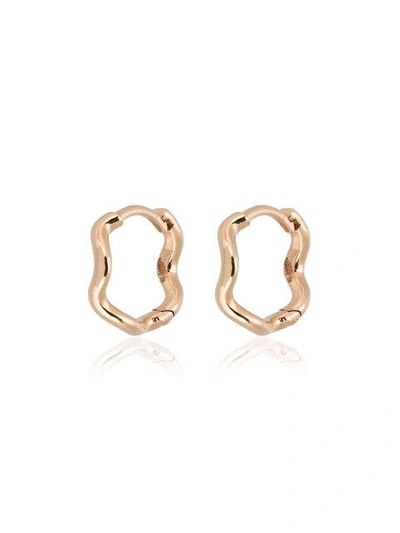 Sabine Getty 18k Rose Gold Wave Huggie Hoops - Metallic