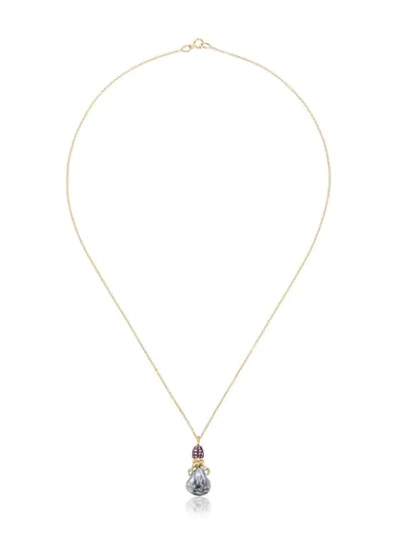 Daniela Villegas 18k Rose Gold Khepri Sapphire Diamond Necklace In Multicolour
