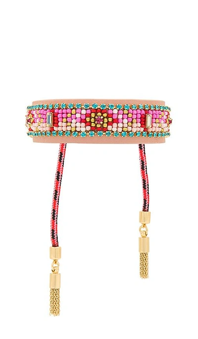 Rebecca Minkoff Patterned Seed Bead Friendship Bracelet In Pink Multi