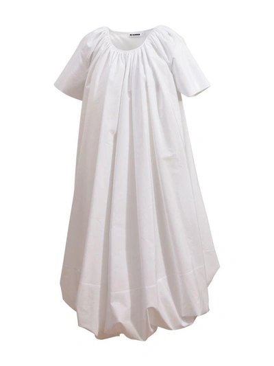 Jil Sander White Cotton Dress