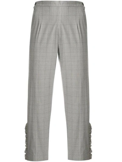 I'm Isola Marras Cropped Ruffled Grid Print Trousers