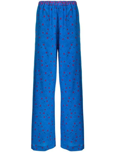 Marni Graphic Print Trousers In Blue