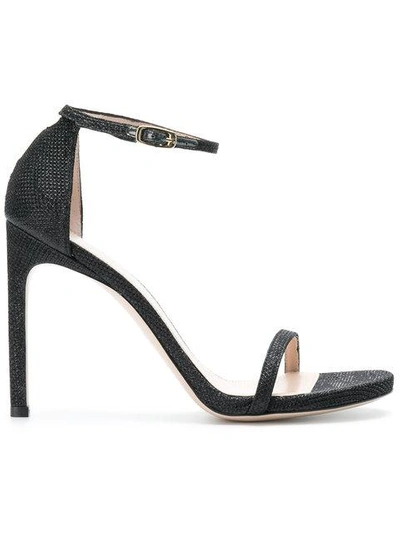 Stuart Weitzman Nudist Woven Sandals - Black