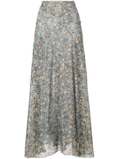 Isabel Marant Ferone Floral Print Skirt In Blue