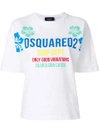 Dsquared2 Surf Logo T-shirt In Bianco