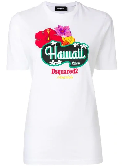 Dsquared2 Hawaii Print T-shirt In Basic